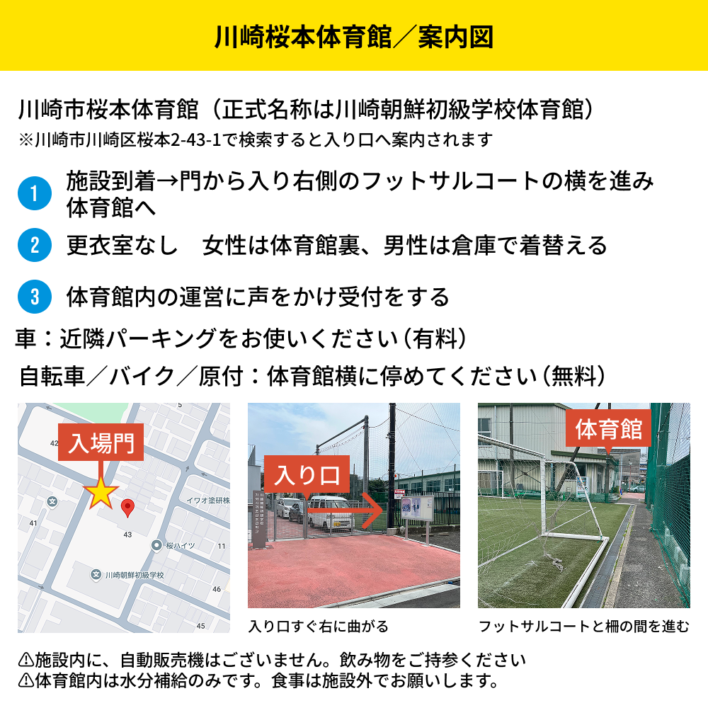 川崎桜本体育館／案内図